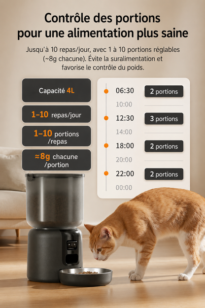 Distributeur Automatique Connecté avec Caméra HD pour chiens et chats