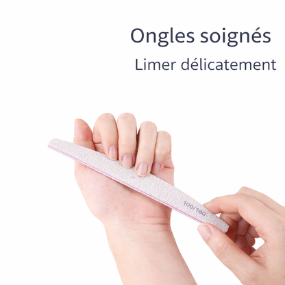 Lot de 10 Limes à Ongles Professionnelles 100/180