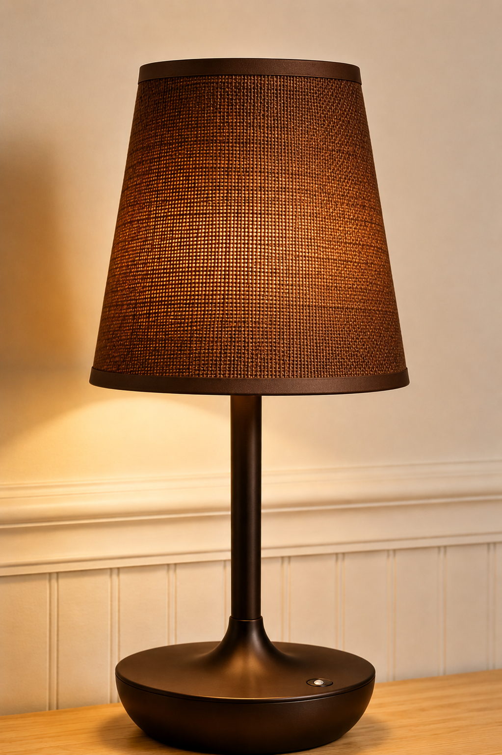 Lampe de Table Classique Rechargeable – Abat-jour Tissu & 3 Températures
