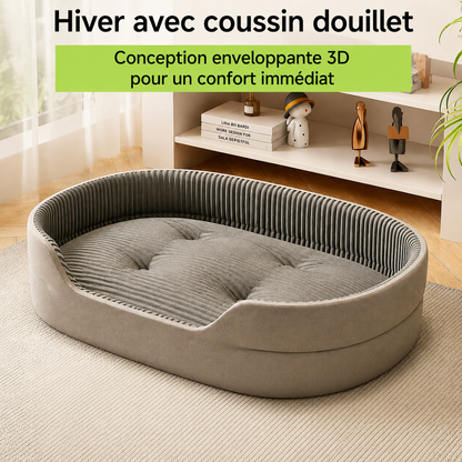 Lit Rafraîchissant 4 Saisons pour Chien et Chat avec Tapis Fraîcheur et Rebords Confortables