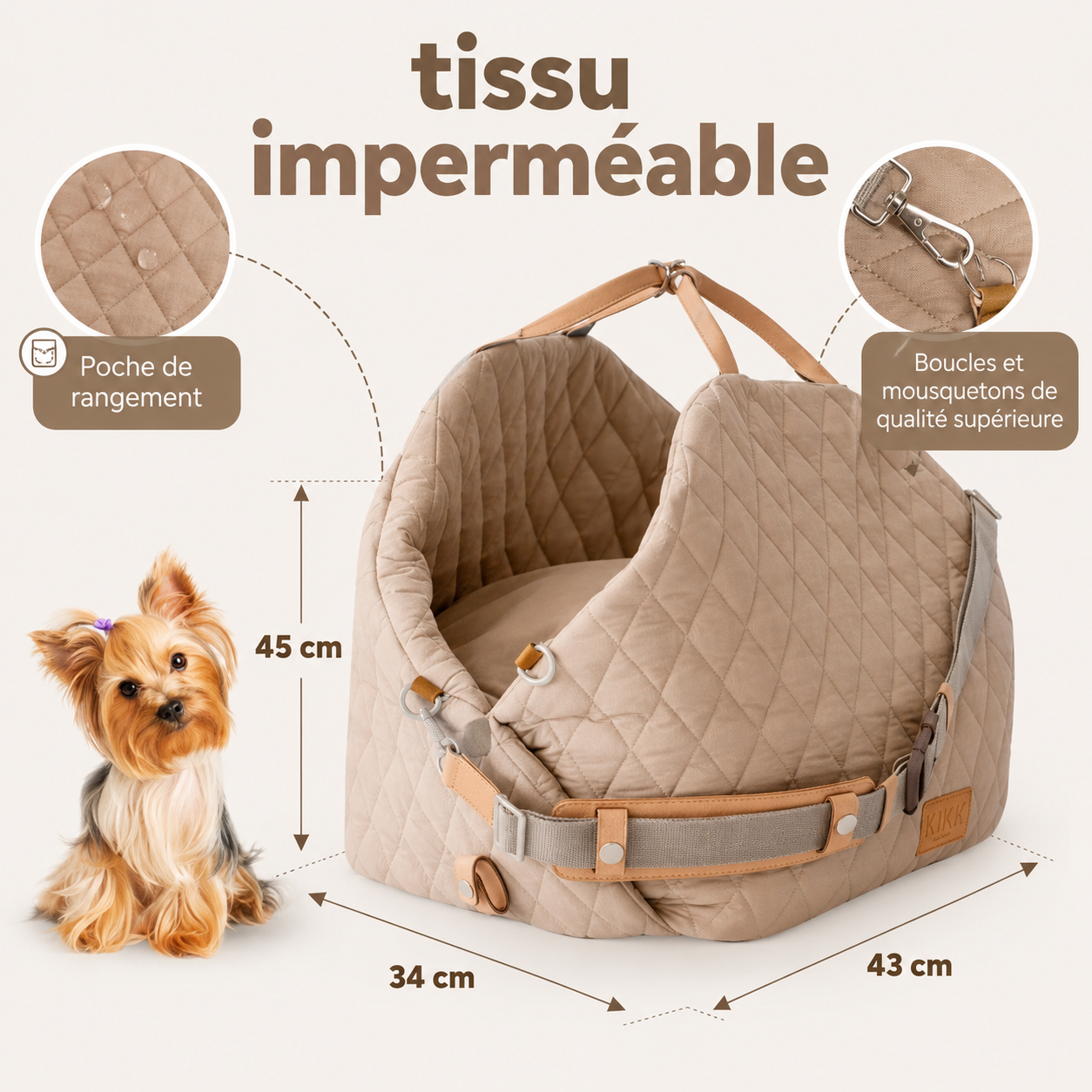 Siège Auto 3-en-1 Confort - Voyage pour Chien