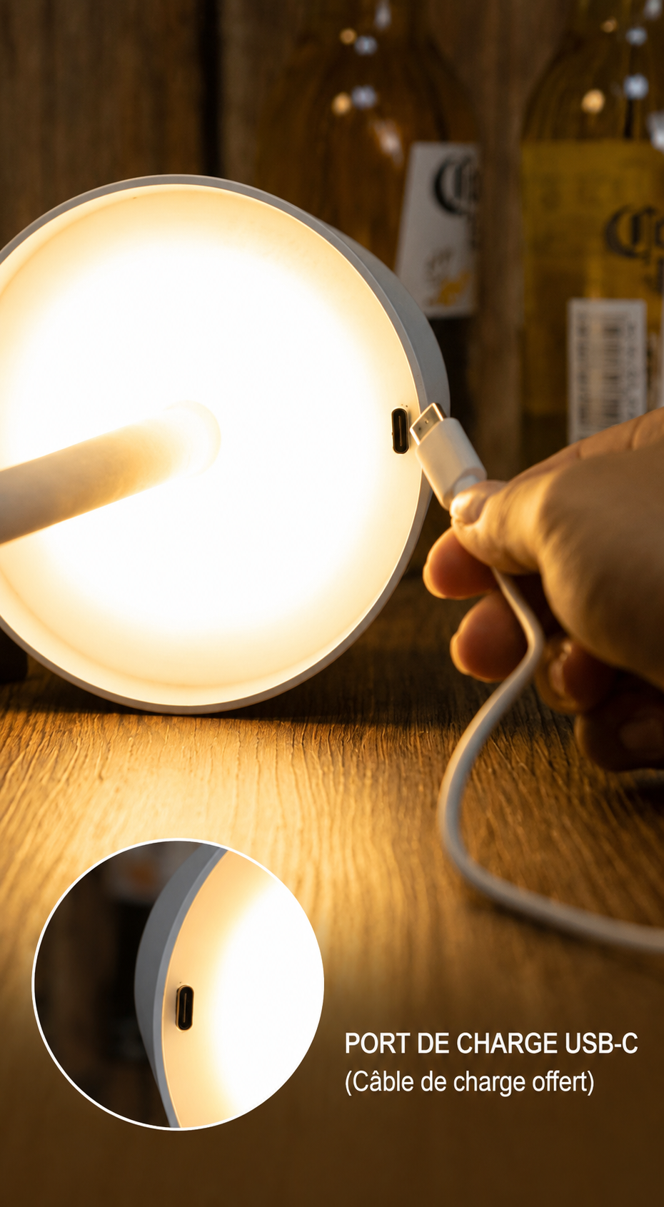 Lampe de Bureau LED Rechargeable Waterproof IP54 – Intensité Variable