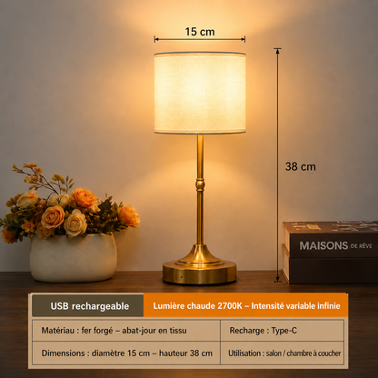 Lampe de Table Sans Fil Rechargeable à Intensité Variable
