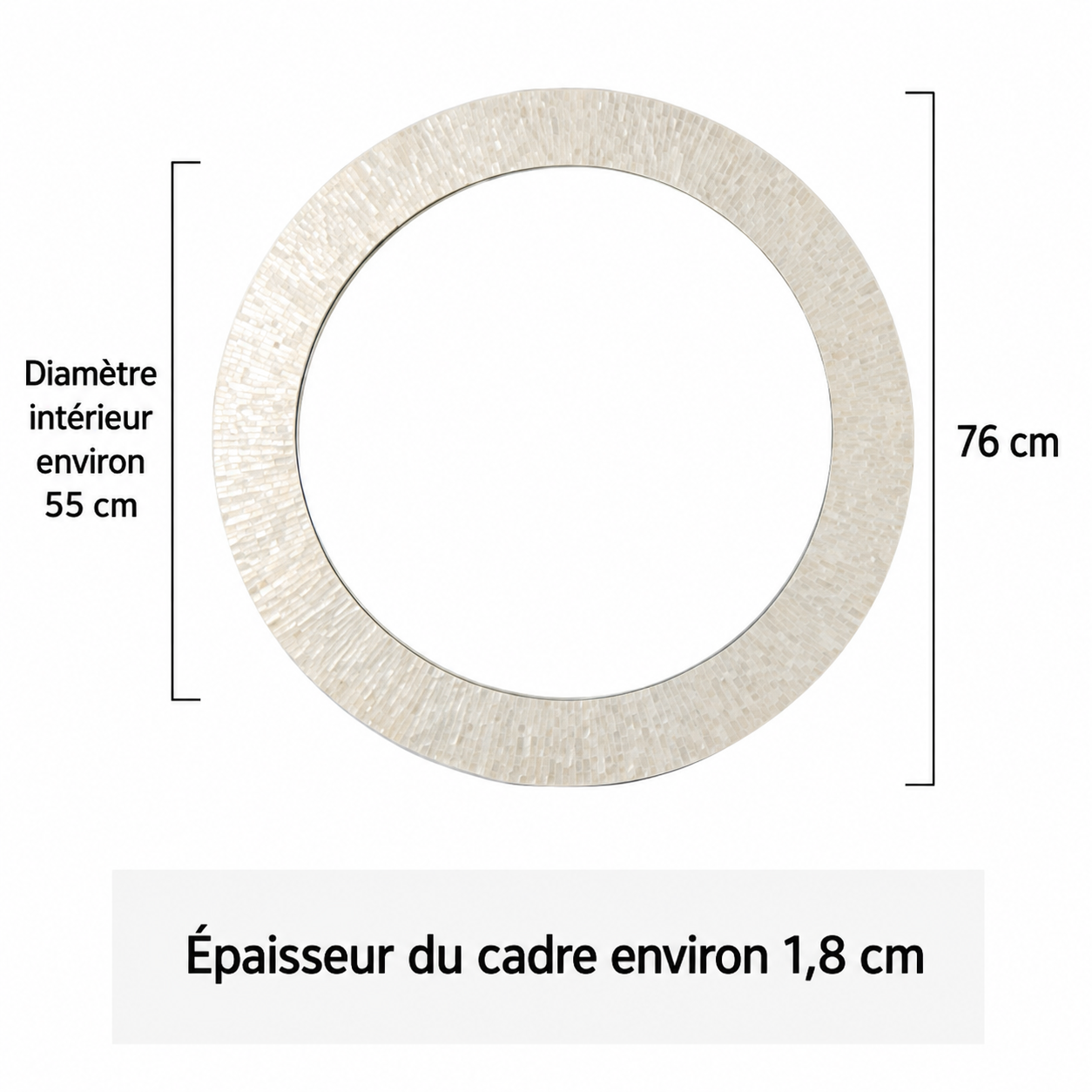 Miroir Mural Décoratif Rond – Nacre & MDF Style Nordique, 5 Designs