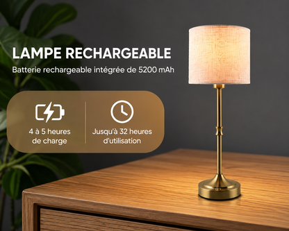 Lampe de Table Sans Fil Rechargeable à Intensité Variable