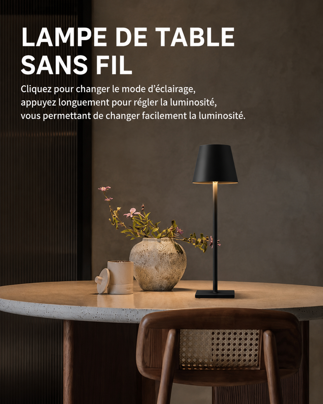 Lampe de Bureau LED Rechargeable Waterproof IP54 – Intensité Variable