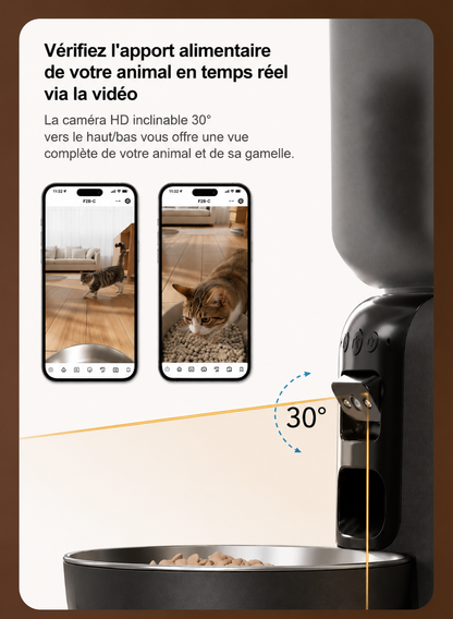 Distributeur Automatique Connecté avec Caméra HD pour chiens et chats