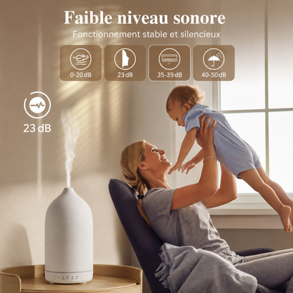 Diffuseur Ultrasonique Céramique 100ml – 7 Couleurs LED & Minuterie