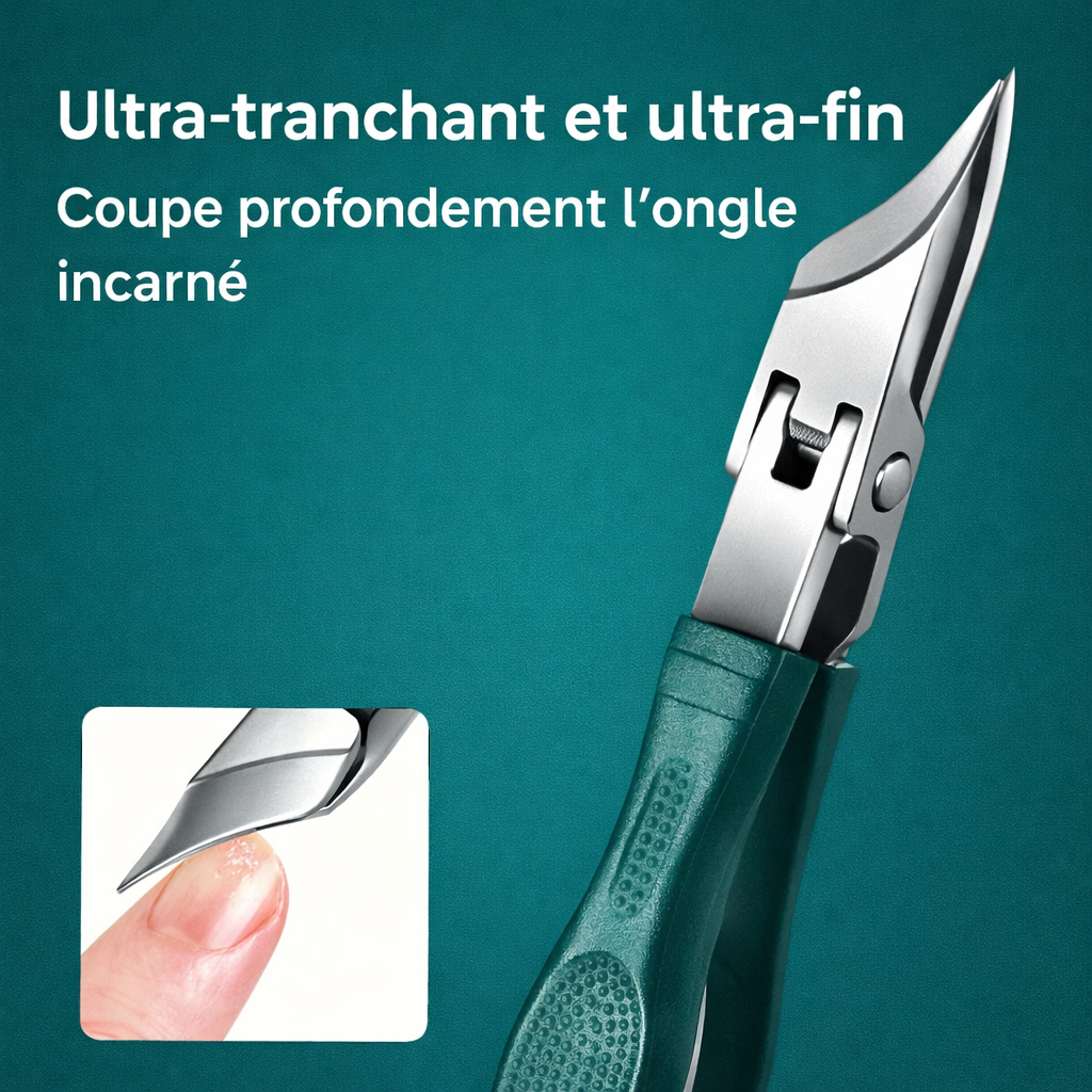 Coupe-ongles professionnel 25° bec d’aigle – précision extrême pour ongles incarnés mains et pieds