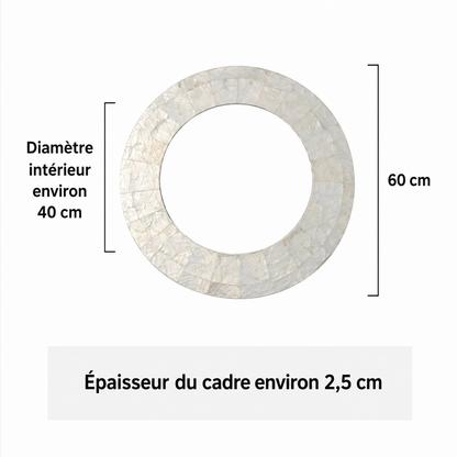 Miroir Mural Décoratif Rond – Nacre & MDF Style Nordique, 5 Designs