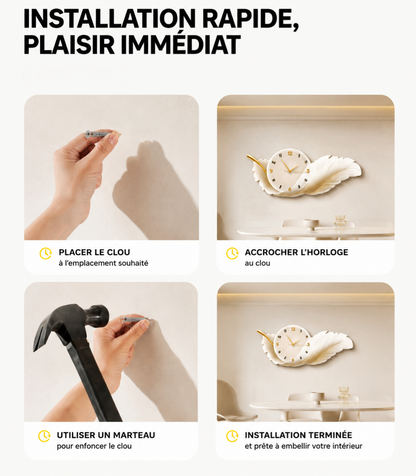 Horloge Murale Design Plume Luxe