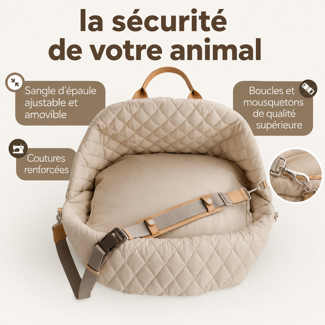 Siège Auto 3-en-1 Confort - Voyage pour Chien