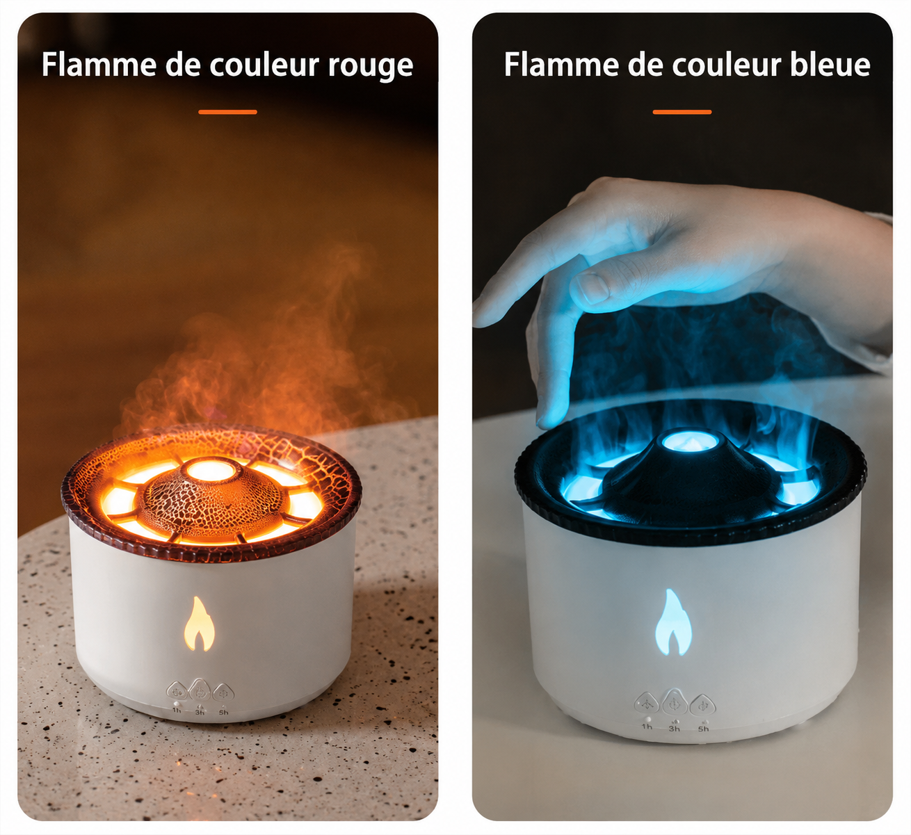 Humidificateur – Diffuseur Flamme - Effet Éruption