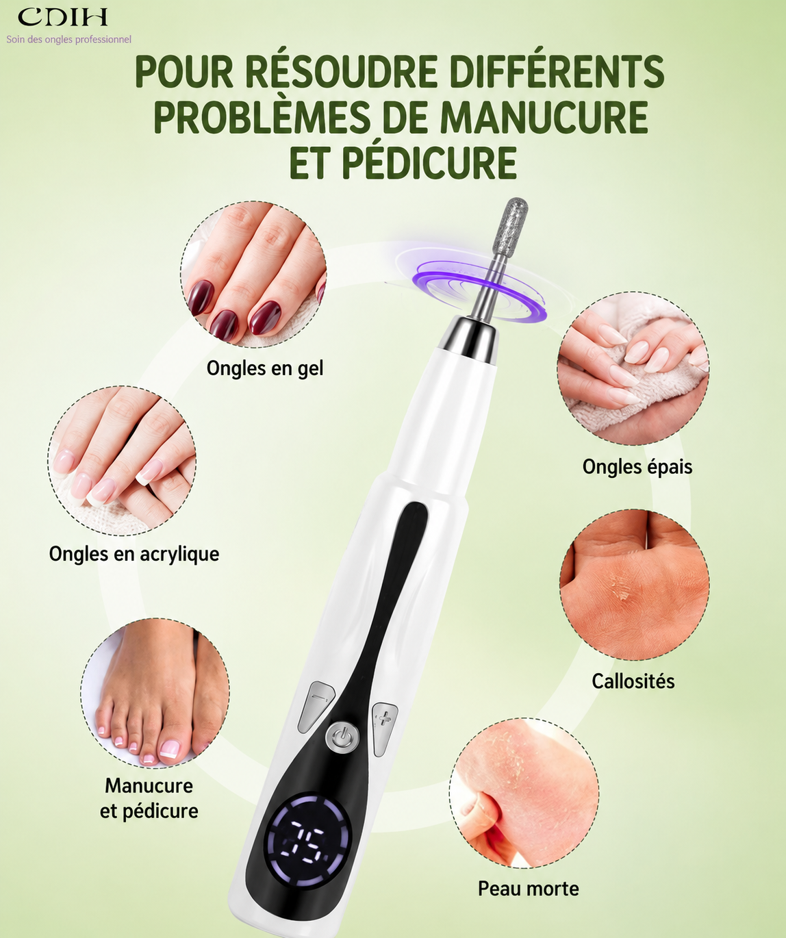 Ponceuse Électrique Sans Fil pour Ongles
