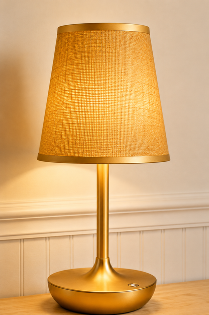 Lampe de Table Classique Rechargeable – Abat-jour Tissu & 3 Températures