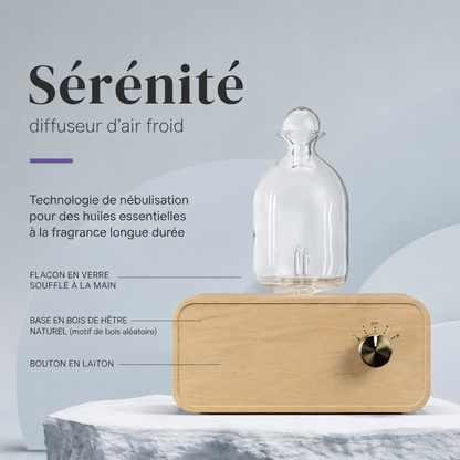 Diffuseur d’Huiles Essentielles Nomade en Bois &amp; Verre Serenity™