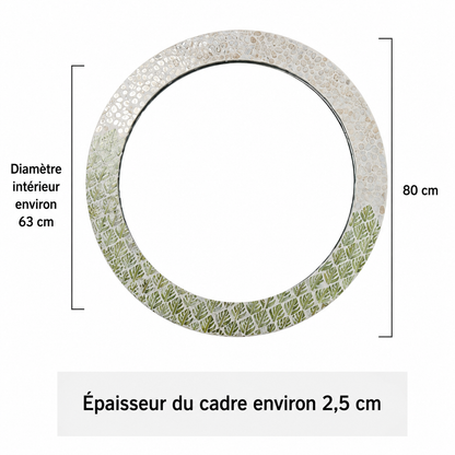 Miroir Mural Décoratif Rond – Nacre & MDF Style Nordique, 5 Designs