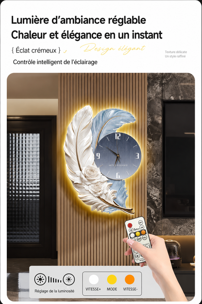 Horloge Murale Luxe Grande Taille Silencieuse – Version Lumineuse ou Standard, 3 Styles