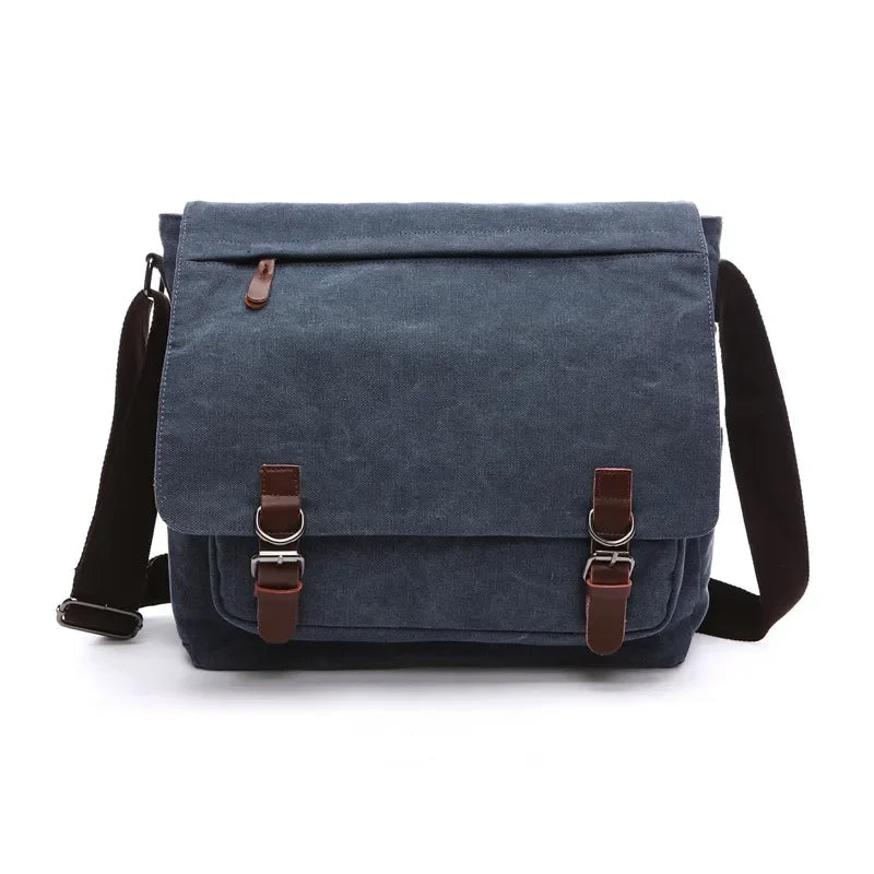 Grande Sacoche Bandoulière Homme Toile - Sac Besace Vintage