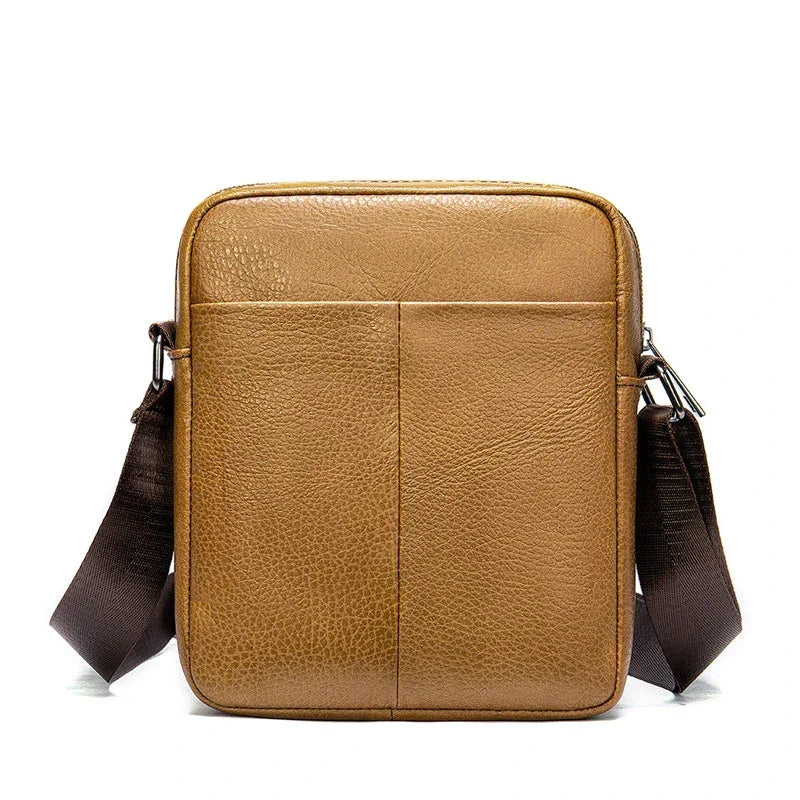 Petite Sacoche Bandoulière Homme Noire - Cuir Structuré Élégant