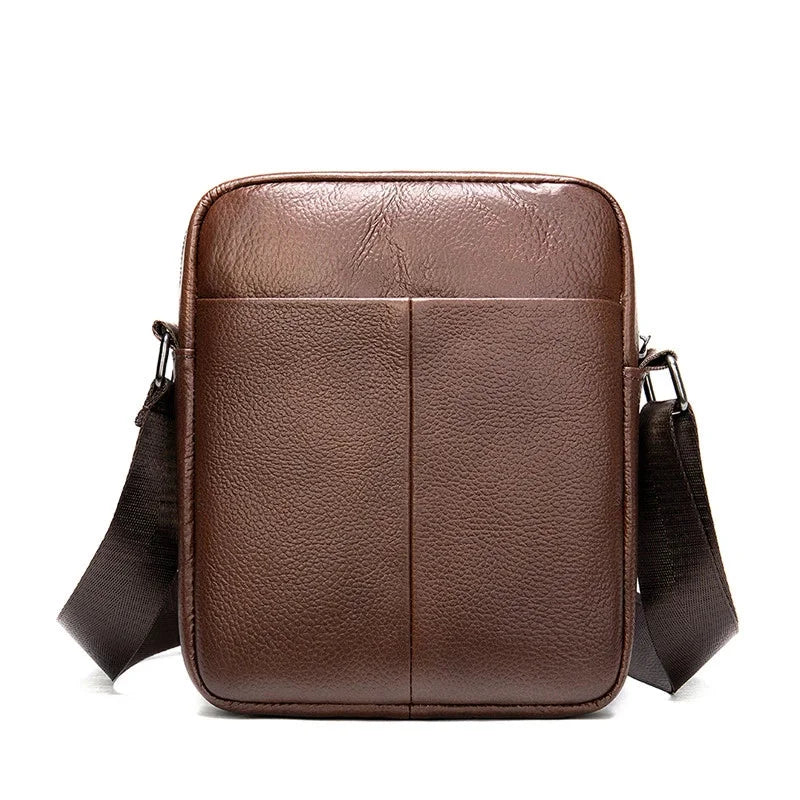 Petite Sacoche Bandoulière Homme Noire - Cuir Structuré Élégant