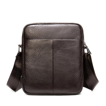 Petite Sacoche Bandoulière Homme Noire - Cuir Structuré Élégant