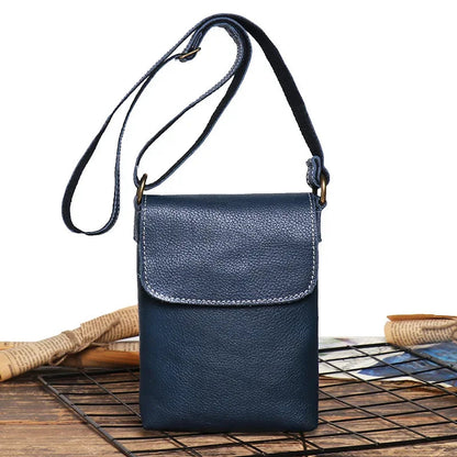 Sacoche de Poitrine en Cuir Marron Bandoulière Réglable Sling