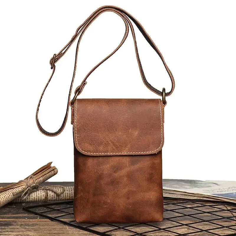 Petite Sacoche Homme Luxe Noire - Cuir Griffé Élégance Discrète