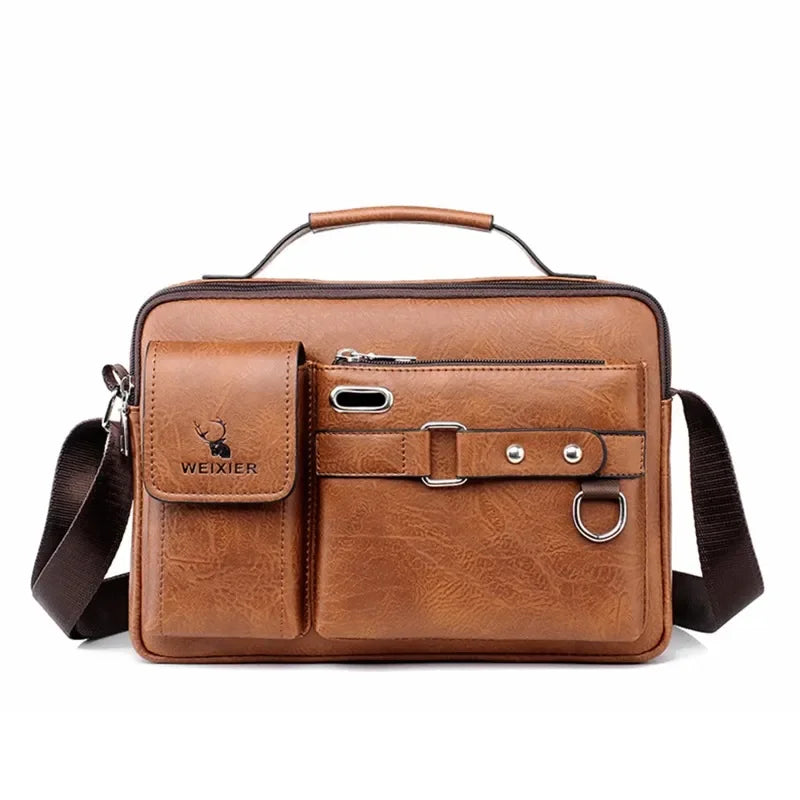 Petite Sacoche Voyage Homme Marron - Multi-Poches Pratique