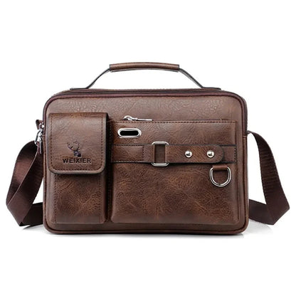 Petite Sacoche Voyage Homme Marron - Multi-Poches Pratique