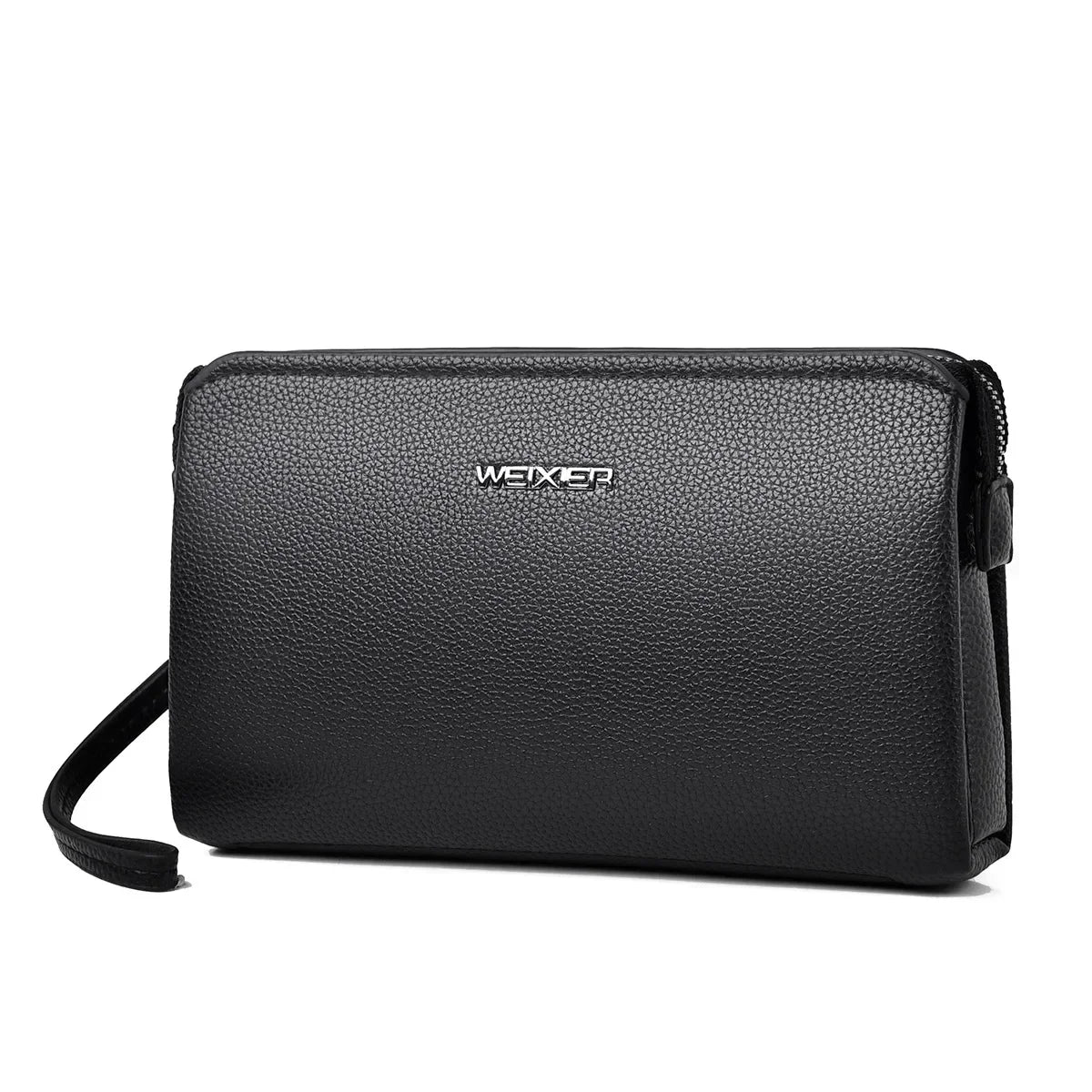 Pochette à Main pour Homme Marron - Cuir Zippé Élégant