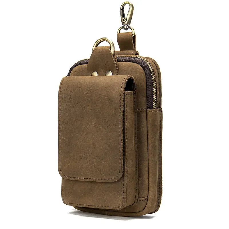 Pochette Ceinture Homme Noire - Poignée et Mousquetons Pratiques