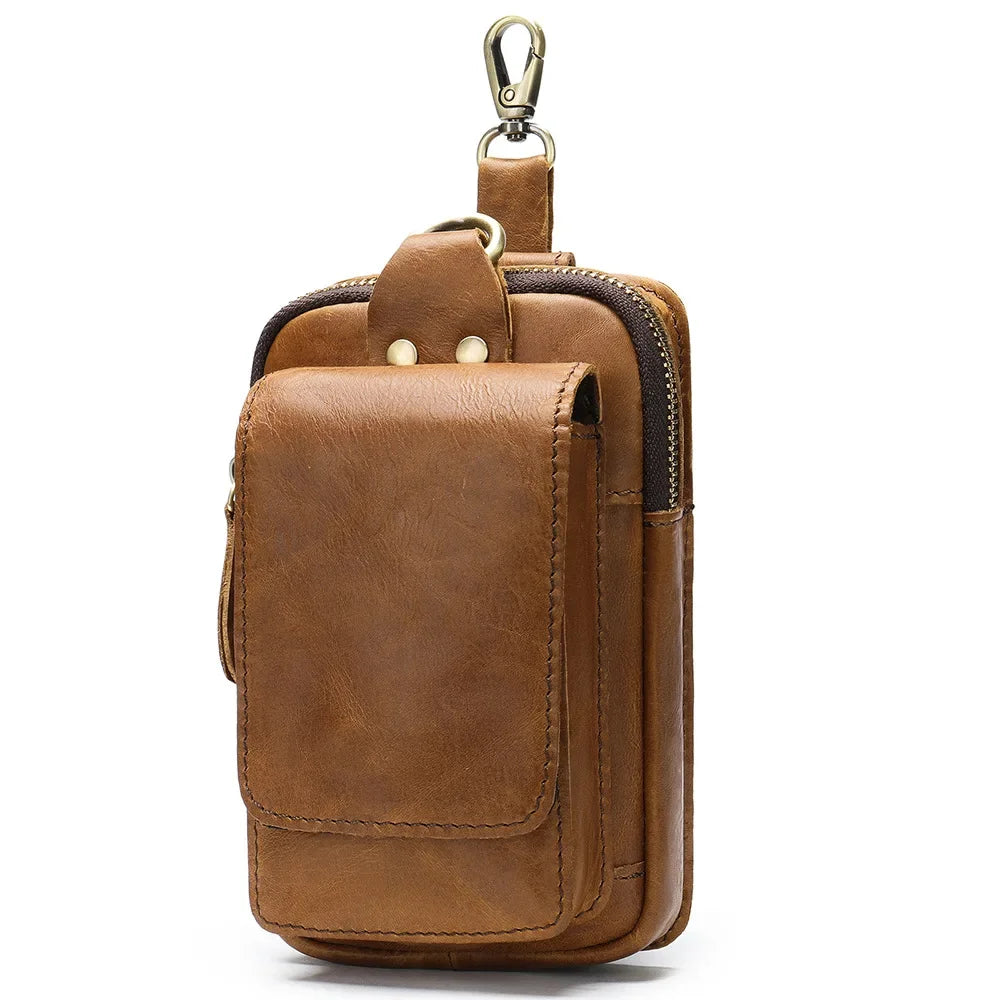 Pochette Ceinture Homme Noire - Poignée et Mousquetons Pratiques