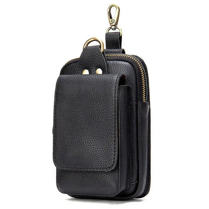 Pochette Ceinture Homme Noire - Poignée et Mousquetons Pratiques