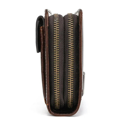Sacoche Homme en Cuir Crazy Horse, Sac de Poitrine Multipoches