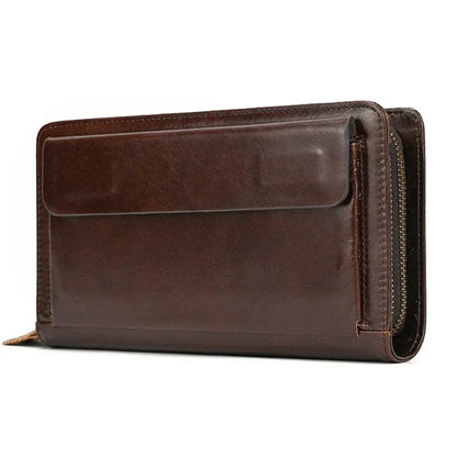 Sacoche Homme en Cuir Crazy Horse, Sac de Poitrine Multipoches