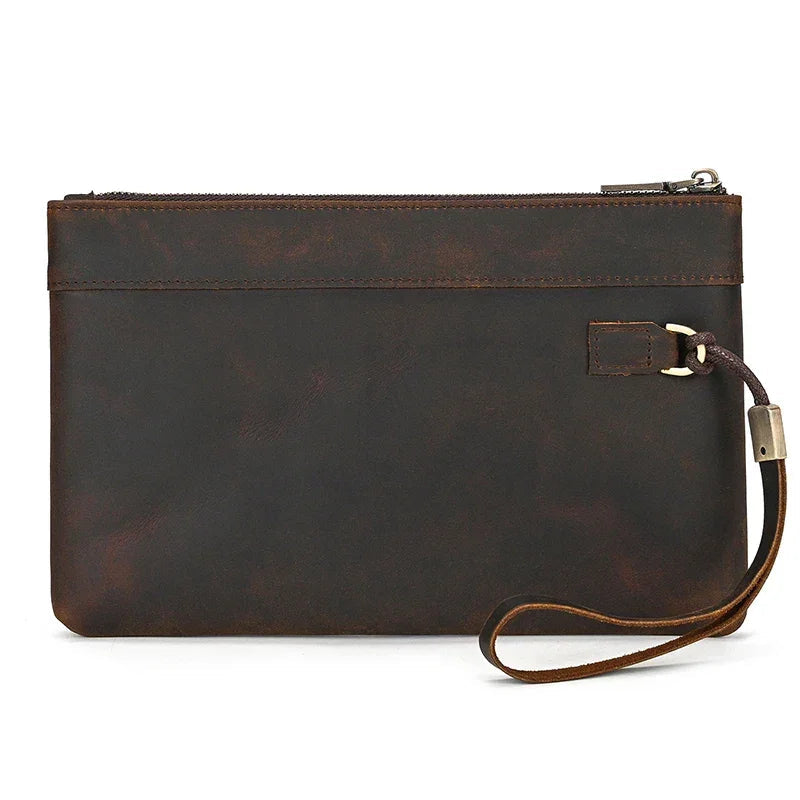 Sacoche Homme en Cuir Crazy Horse, Sac de Poitrine Multipoches
