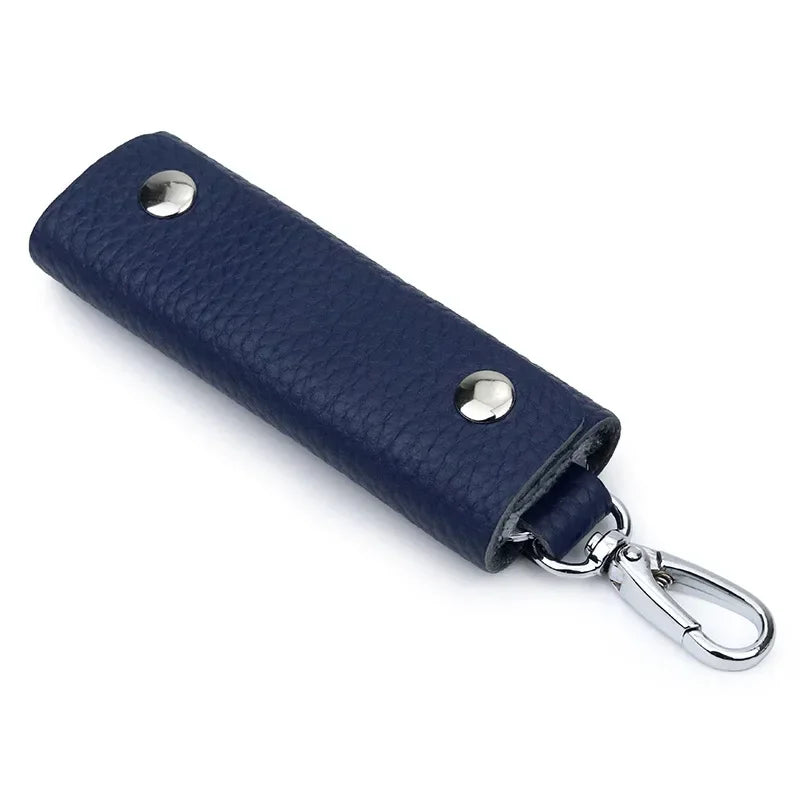 Pochette Porte-Clés en Cuir Marron pour Homme avec Mousqueton