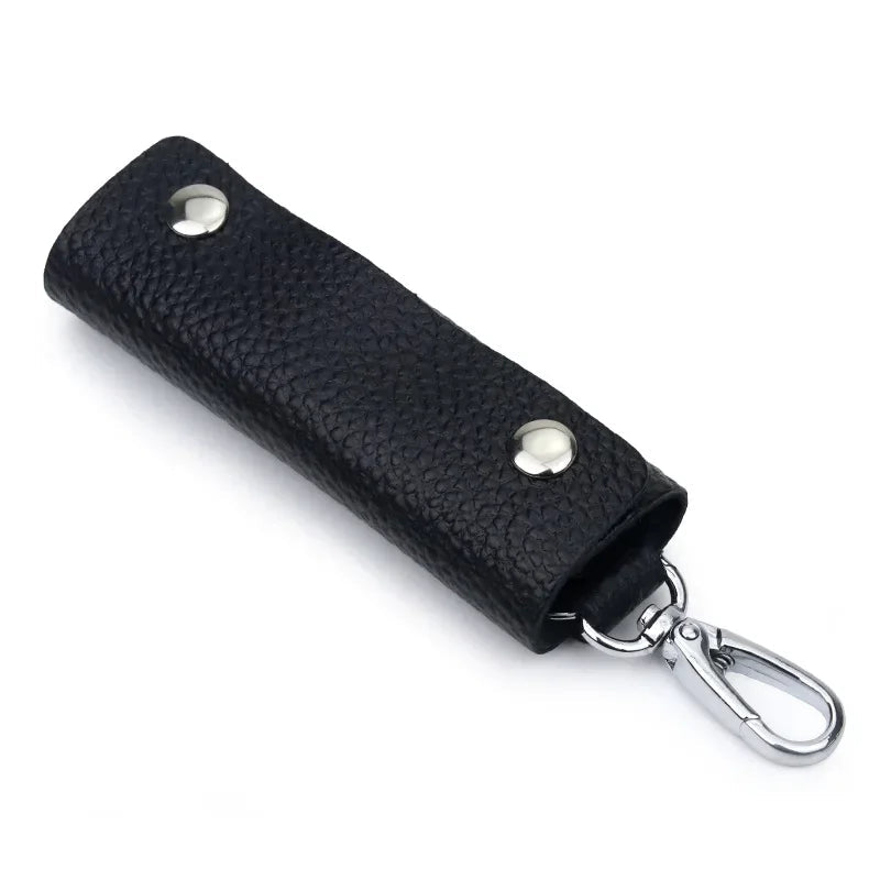 Pochette Porte-Clés en Cuir Marron pour Homme avec Mousqueton
