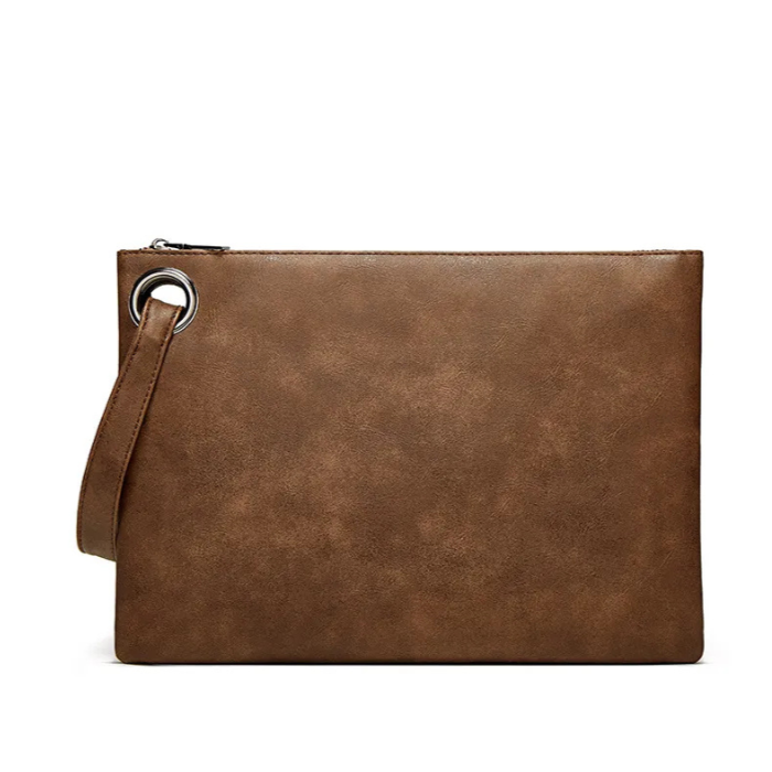 Pochette Sac Homme Compacte Noire - Anneau et Dragonne