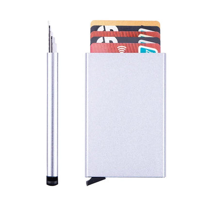 Porte-Carte en Aluminium Noir pour Homme avec Glissière