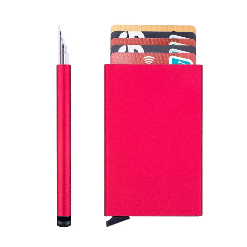 Porte-Cartes en Cuir Marron pour Homme avec Fermoir à Bouton