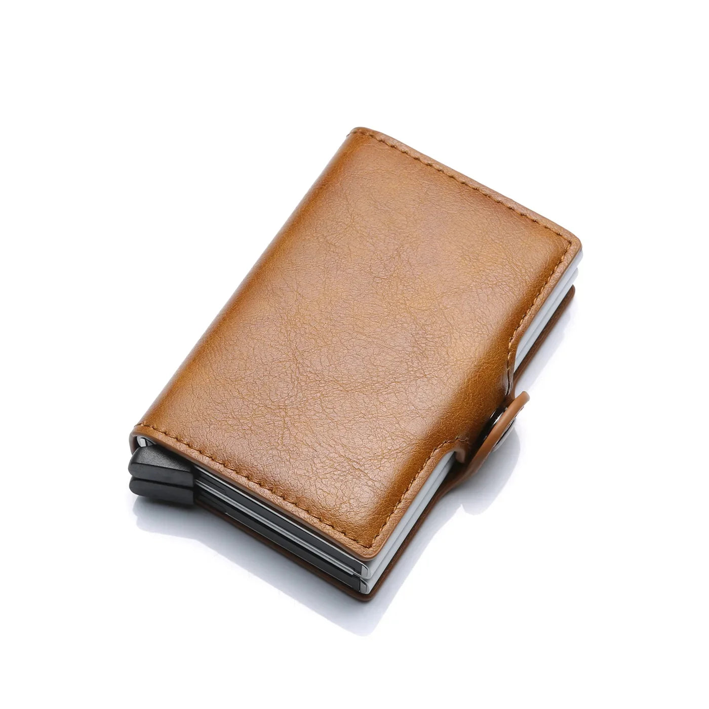 Porte-Cartes en Cuir Bleu pour Homme avec Mécanisme Pop-Up