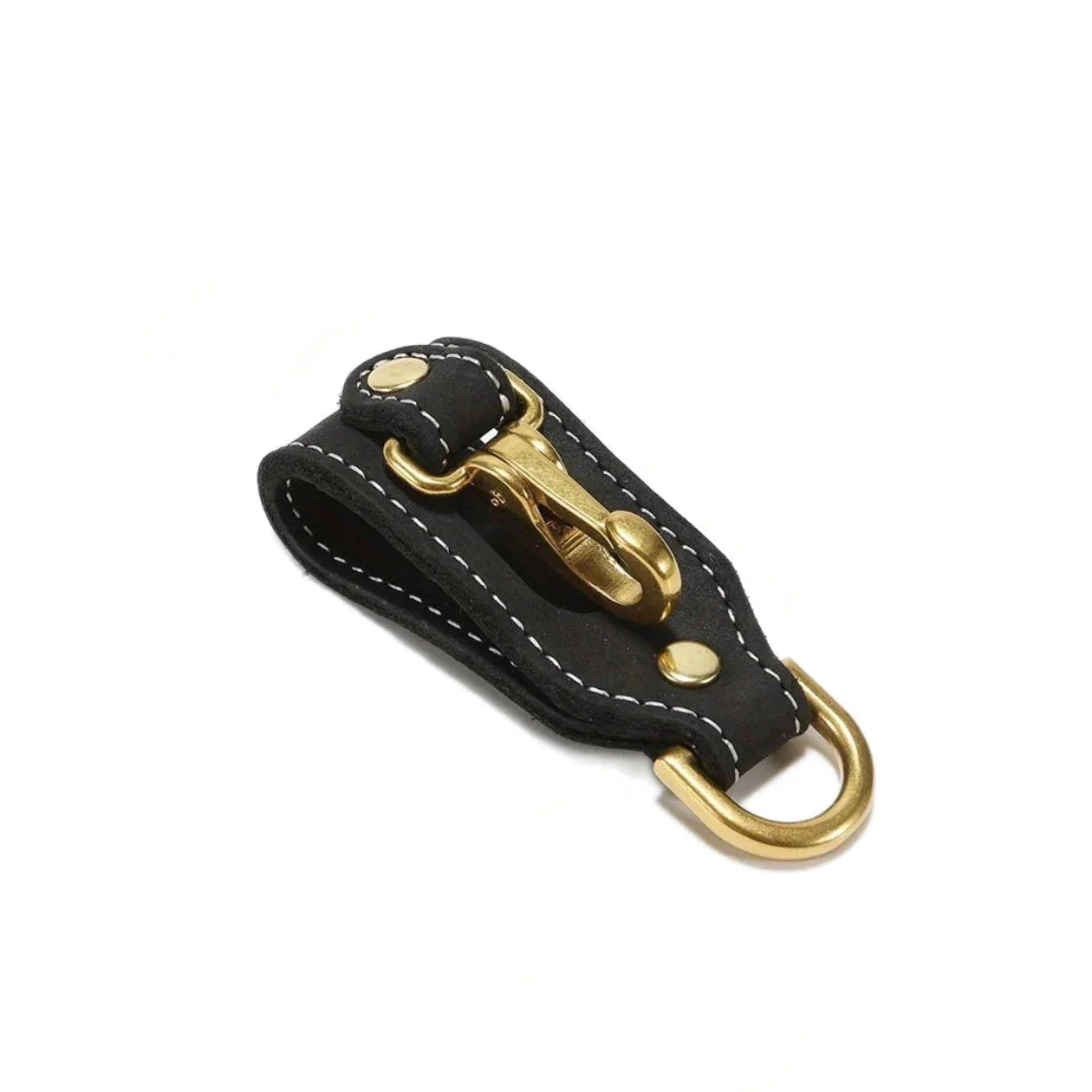 Porte-Clés de Ceinture en Cuir Rouge pour Homme avec Mousqueton