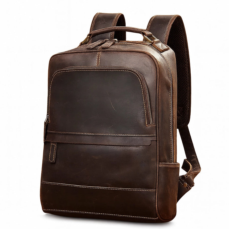 Sac à Dos Cuir Homme Ordinateur Noir - Sac Business Sobre