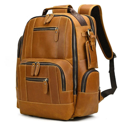Sac à Dos Cuir Homme Vintage Noir - Sac Multipoche Cuir