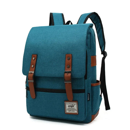 Sac à Dos en Tissu Vintage Gris pour Homme - Finitions Cuir