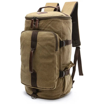 Sac de Voyage en Tissu Camel Homme - Sac Week-end Multipoche
