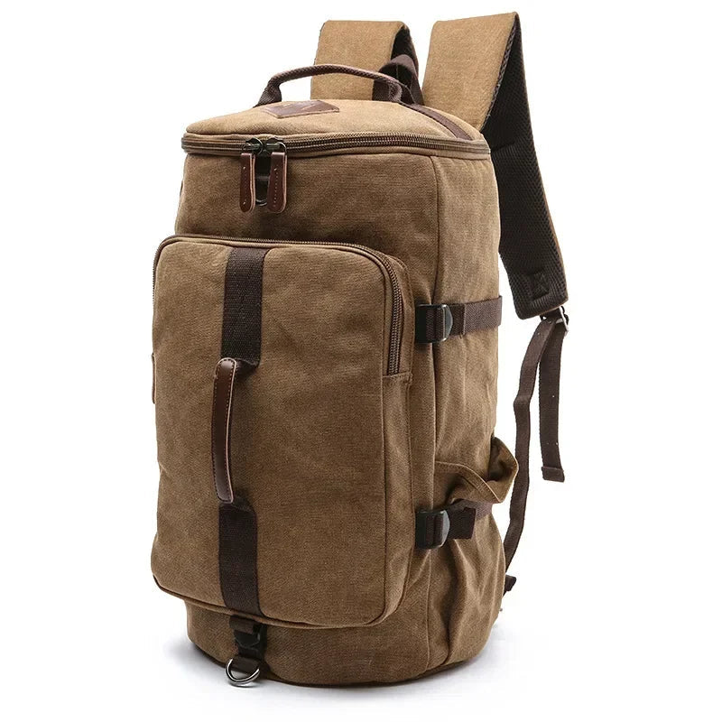 Sac de Voyage en Tissu Camel Homme - Sac Week-end Multipoche