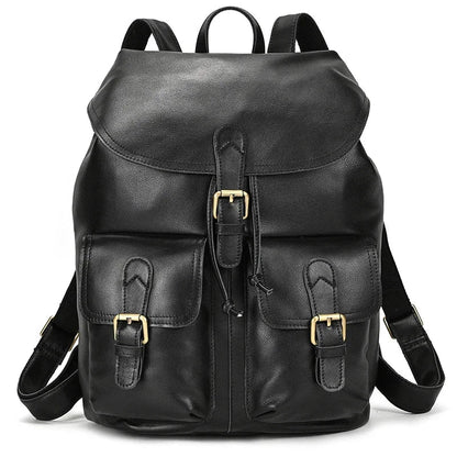 Sac à Dos Homme en Cuir Vintage - Rabat à Boucles Marquant